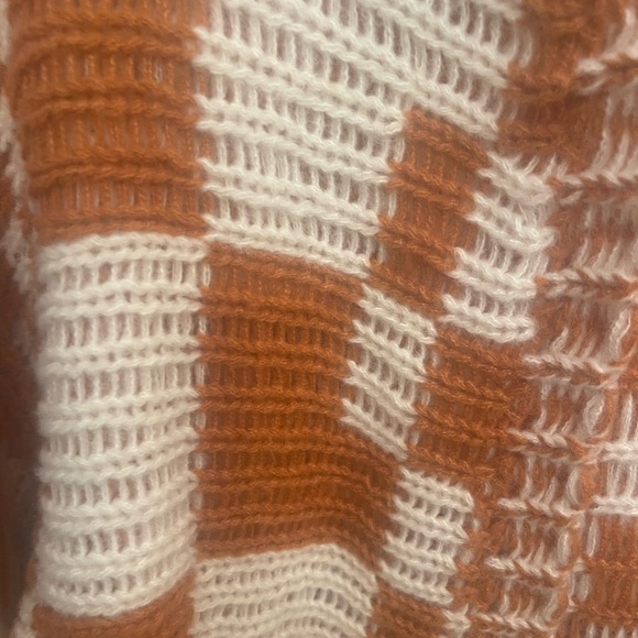 BIBI Dark caramel orange and cream open front cardigan. Warm long adorable!!! - Picture 4 of 9